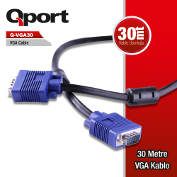 Qport 30M 15 Pi̇n Fi̇treli̇ Moni̇t&Ouml;R / Vga Kablo (Q-Vga30)