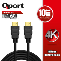 Qport 10M Hdmi 2.0 Versi̇yon 4K 60Hz Kablo (Q-Hdmi102)