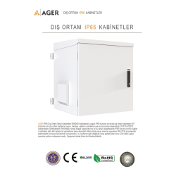 Ager Tek Cidar  20U W=600Mm D=600Mm 19'' Ip66 Outdoor Duvar Tipi Kabinet 